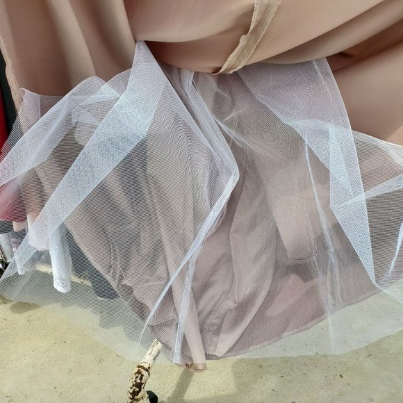 Vintage Watters and Watters Champagne Satin Bridesmaid Dress Size 2 - Picture 11 of 15